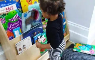 Book shelf and child led activities